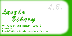 laszlo bihary business card
